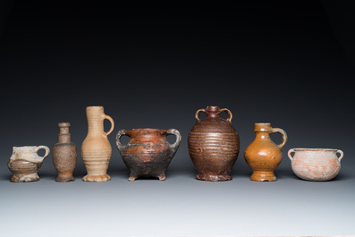 A large collection of early Western European pottery and stoneware, 13/17th C.