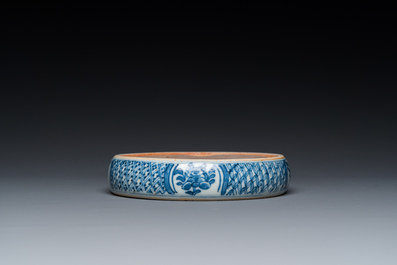 Een Chinese blauw-witte inktsteen, Kangxi