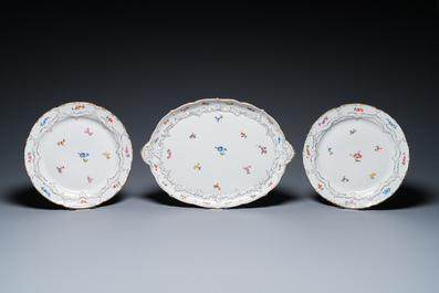 A Meissen porcelain 43-piece service with floral design, Germany, 19/20th C.