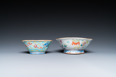 Collection vari&eacute;e en porcelaine de Chine famille rose et qianjiang cai, 19/20&egrave;me