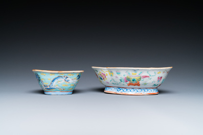 Collection vari&eacute;e en porcelaine de Chine famille rose et qianjiang cai, 19/20&egrave;me