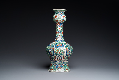 A large Iznik-style vase and a dish, Boch Fr&egrave;res K&eacute;ramis and Nimy, 1st half 20th C.