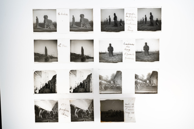 Sixteen Chinese glass negatives and three rolls of film with mostly temple views from China and Angkor, 19/20th C.