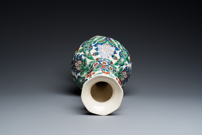 A large Iznik-style vase and a dish, Boch Fr&egrave;res K&eacute;ramis and Nimy, 1st half 20th C.