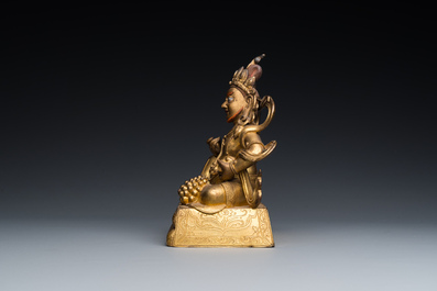 Statuette de Jambhala en bronze dor&eacute;, Sino-Tibet, 18&egrave;me