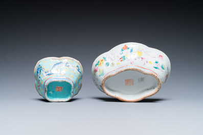 A varied collection of Chinese famille rose and qianjiang cai porcelain, 19/20th C.