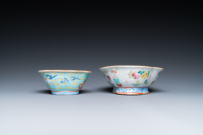 Een diverse collectie Chinees famille rose en qianjiang cai porselein, 19/20e eeuw