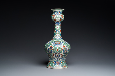 A large Iznik-style vase and a dish, Boch Fr&egrave;res K&eacute;ramis and Nimy, 1st half 20th C.