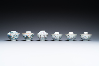 Collection vari&eacute;e en porcelaine de Chine famille rose et qianjiang cai, 19/20&egrave;me