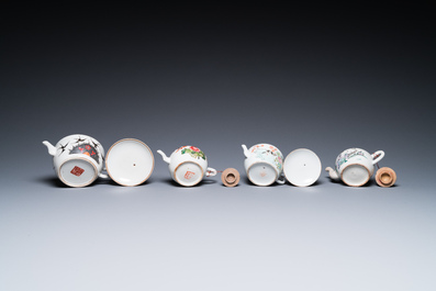 A varied collection of Chinese famille rose and qianjiang cai porcelain, 19th/20th C.