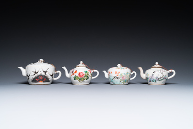 Een diverse collectie Chinees famille rose en qianjiang cai porselein, 19/20e eeuw