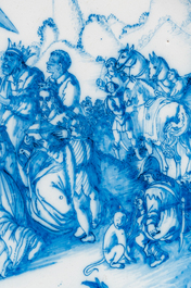 An exceptional blue and white 'Adoration of the Magi' dish, Verstraeten workshop, Haarlem, ca. 1640-1660