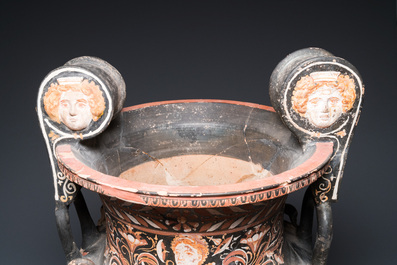 A large Greek Apulian red figure volute krater, 4th/3th C. b.C.