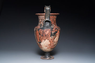 A large Greek Apulian red figure volute krater, 4th/3th C. b.C.