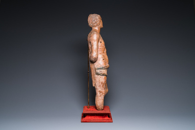 A German wood sculpture of Saint Sebastian, 16th C.
