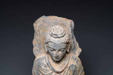 A grey schist figure of Buddha Shakyamuni, Gandhara, 3rd/4th C.