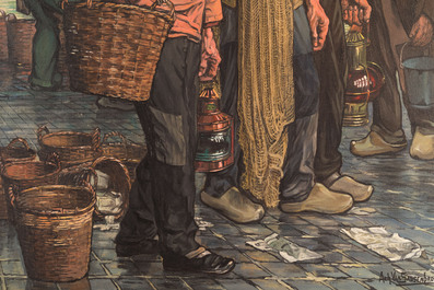 Achille Van Sassenbrouck (1886-1979): 'Fishermen', oil on canvas