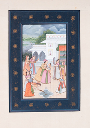 Persian and Indian school: ten miniatures with figurative designs and a view on the tomb of Akbar the Great, 19/20th C.