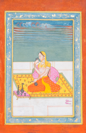 Persian and Indian school: ten miniatures with figurative designs and a view on the tomb of Akbar the Great, 19/20th C.