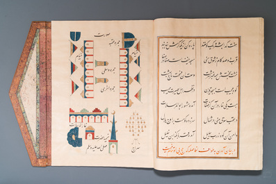 Muhyi al-Din al-Lari (d. 1526): Kitab Futuh Al-Haramayn, manuscrit luxueux en grand format dans un &eacute;tui en cuir, 20&egrave;me