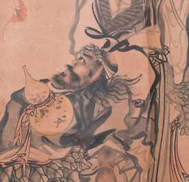 Japanese school, follower of Sesson Shukei 雪村周継 (1504 &ndash; c. 1589): 'Two immortals', ink and colour on paper