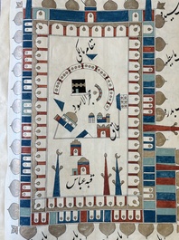 Muhyi al-Din al-Lari (d. 1526): Kitab Futuh Al-Haramayn, manuscrit luxueux en grand format dans un &eacute;tui en cuir, 20&egrave;me