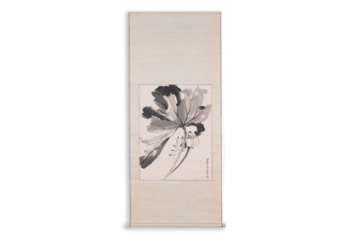 Liang Danfong 梁丹丰 (1935-2021): 'Lotus', inkt op papier, gedateerd 1976