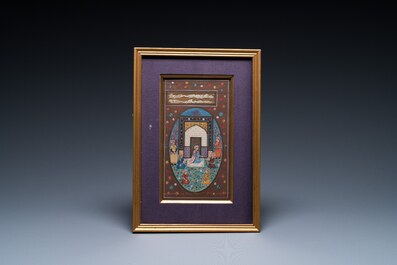 Persian and Indian school: eight miniatures with figurative designs and three portrait miniatures, 19/20th C.