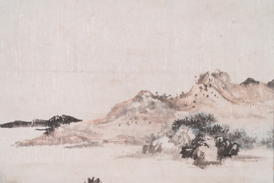 Zeng Youhe 曾幼荷 (1925-2017): 'Landschap', inkt en kleur op papier