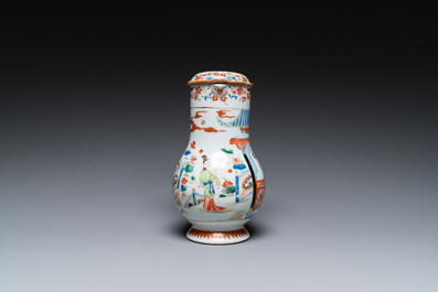 A Chinese verte-Imari 'Xi Xiang Ji' ewer and cover, Yongzheng