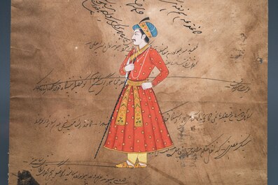 Persian and Indian school: eight miniatures with figurative designs and three portrait miniatures, 19/20th C.