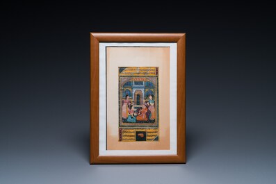 Persian and Indian school: eight miniatures with figurative designs and three portrait miniatures, 19/20th C.