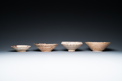 Five Islamic pottery bowls and a dish, Persia, 10th C. and later