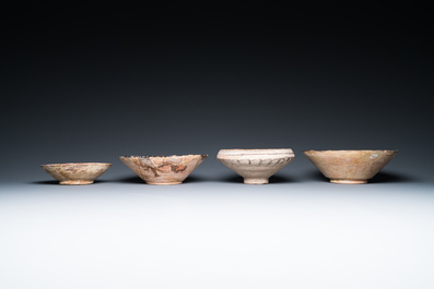 Five Islamic pottery bowls and a dish, Persia, 10th C. and later
