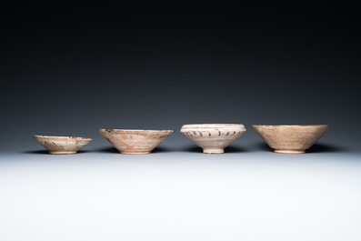 Five Islamic pottery bowls and a dish, Persia, 10th C. and later