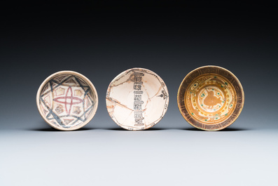 Eleven various Islamic pottery wares, 10th C. and later