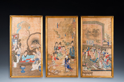 Wang Chengxun 王承勳 (19/20e eeuw): 'Zes werken over het leven in het oude China', inkt en kleur op zijde