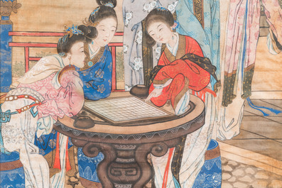 Wang Chengxun 王承勳 (19/20th C.): 'Six romantic view of life in ancient China', ink and colours on silk