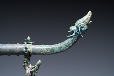 A bronze Khmer palanquin fitting, Cambodia or Thailand, probably Angkor period, 13th C.