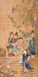 Wang Chengxun 王承勳 (19/20th C.): 'Six romantic view of life in ancient China', ink and colours on silk