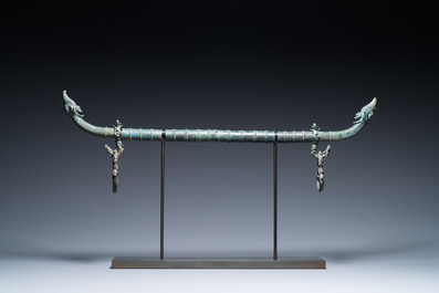 A bronze Khmer palanquin fitting, Cambodia or Thailand, probably Angkor period, 13th C.