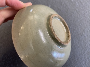 A small Chinese Yaozhou celadon bowl, Song or later