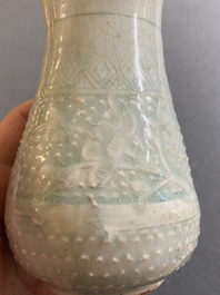 A Chinese pear-shaped qingbai vase, Song/Jin