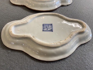 Paire de mukozukes de forme quadrilob&eacute;e en porcelaine de Chine wucai de type ko-sometsuke pour le march&eacute; japonais, Tianqi