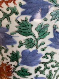 A Chinese wucai 'phoenix and peony scrolls' vase, Transitional period