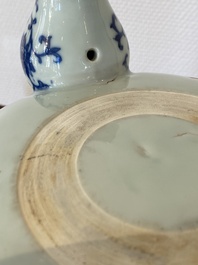 A Chinese blue and white tripod censer, Daoguang mark and of the period