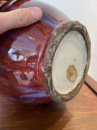 A large Chinese flamb&eacute;-glazed vase, 18/19th C.