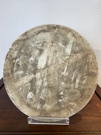 A round Chinese qianjiang cai plaque, signed Wang You Tang 汪友棠, 19/20th C.