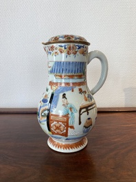 A Chinese verte-Imari 'Xi Xiang Ji' ewer and cover, Yongzheng