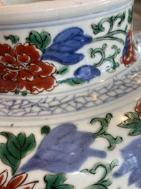 A Chinese wucai 'phoenix and peony scrolls' vase, Transitional period